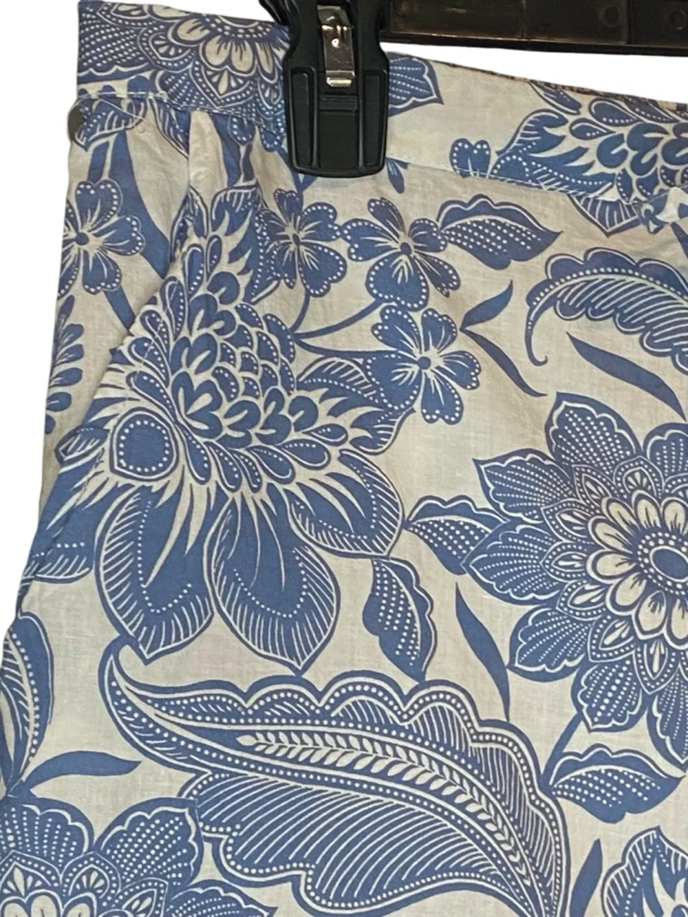 Rachel Zoe Blue Floral Drawstring Pull On Cotton Shorts Womens Size XL NWOT